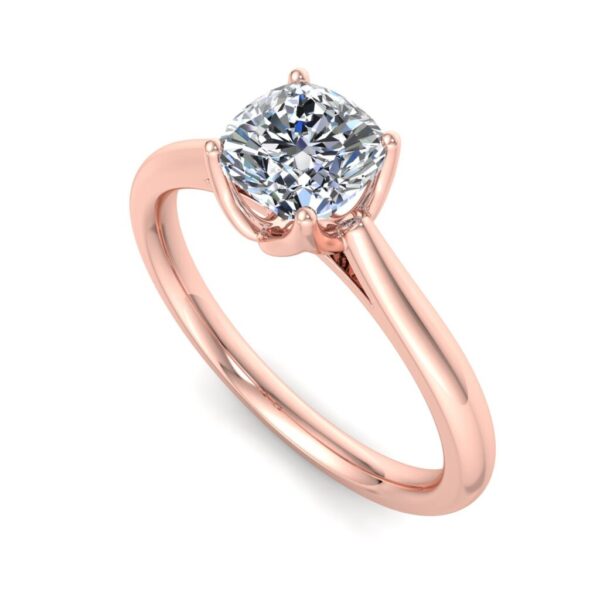 rose - solitaire engagement ring with 14k rose gold metal and cushion shape diamond rose - solitaire engagement ring with 14k rose gold metal and cushion shape diamond