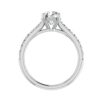 blair - side stone engagement ring with 18k white gold metal and round shape diamond