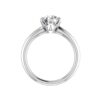 lily - engagement ring with 18k white gold metal and round shape diamond