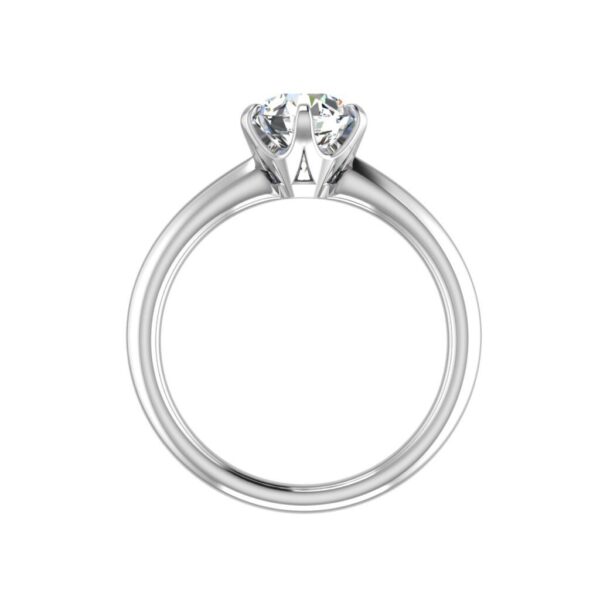 lily - engagement ring with 18k white gold metal and round shape diamond