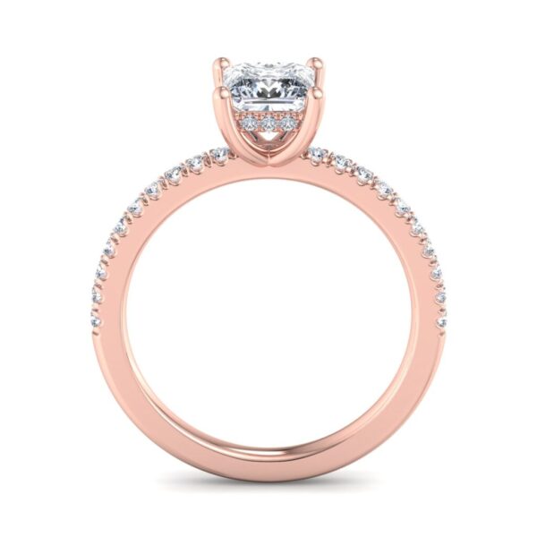 eris - pave engagement ring with 14k rose gold metal and princess shape diamond eris - pave engagement ring with 14k rose gold metal and princess shape diamond