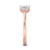 rose - solitaire engagement ring with 14k rose gold metal and princess shape diamond