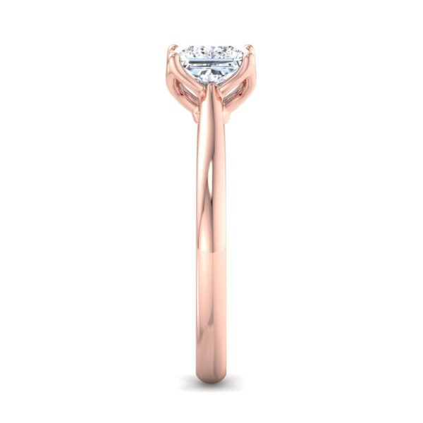 rose - solitaire engagement ring with 14k rose gold metal and princess shape diamond