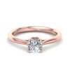 rose - solitaire engagement ring with 14k rose gold metal and cushion shape diamond rose - solitaire engagement ring with 14k rose gold metal and cushion shape diamond