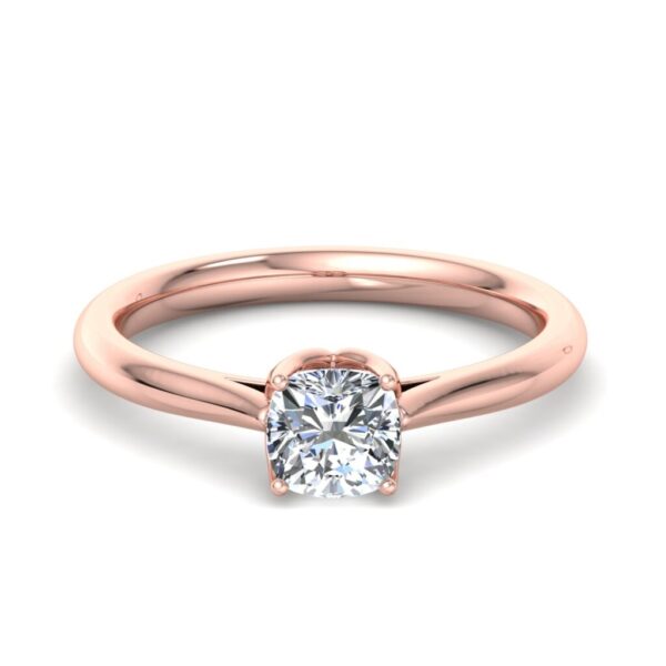rose - solitaire engagement ring with 14k rose gold metal and cushion shape diamond rose - solitaire engagement ring with 14k rose gold metal and cushion shape diamond