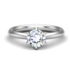 lily - engagement ring with 18k white gold metal and round shape diamond