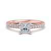eris - pave engagement ring with 14k rose gold metal and princess shape diamond eris - pave engagement ring with 14k rose gold metal and princess shape diamond