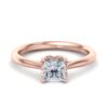 rose - solitaire engagement ring with 14k rose gold metal and princess shape diamond
