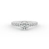 blair - side stone engagement ring with 18k white gold metal and round shape diamond