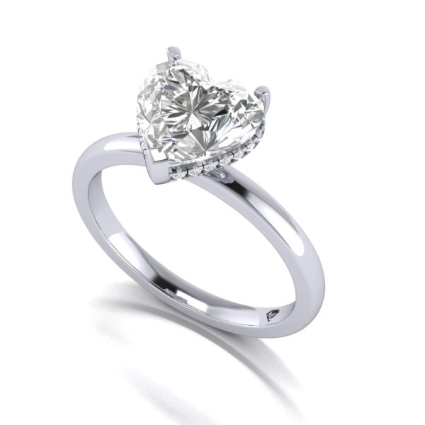 rena - engagement ring with platinum metal and heart shape diamond