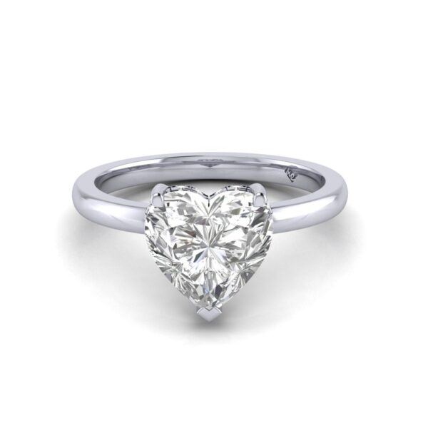 rena - engagement ring with platinum metal and heart shape diamond
