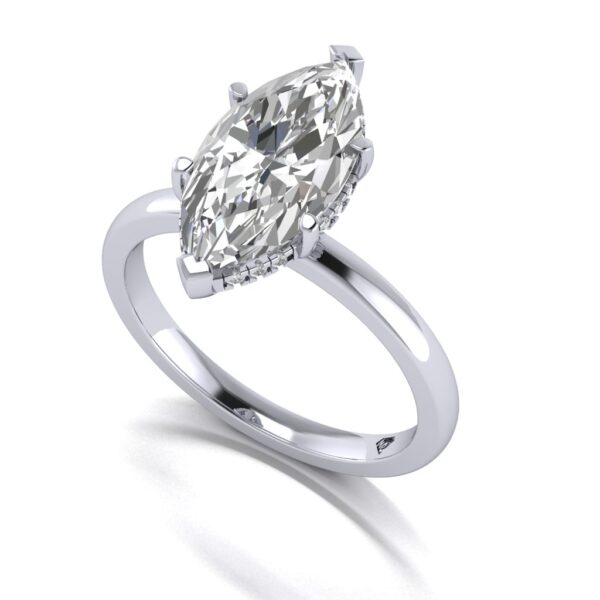 sadie - engagement ring with platinum metal and marquise shape diamond