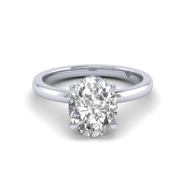 nora - engagement ring with platinum metal and oval shape diamond