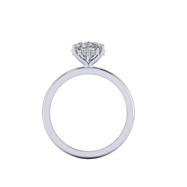 nora - engagement ring with platinum metal and oval shape diamond