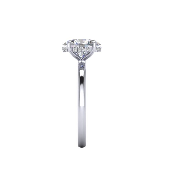 nora - engagement ring with platinum metal and oval shape diamond