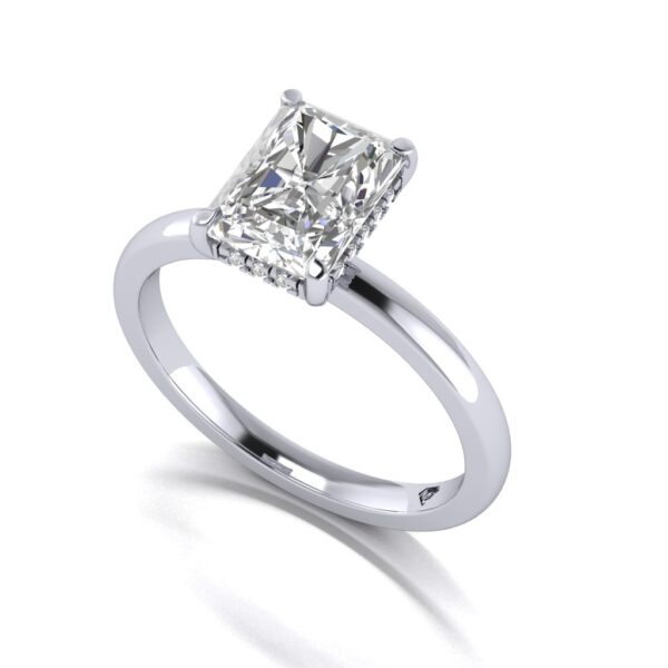 talia - engagement ring with platinum metal and radiant shape diamond