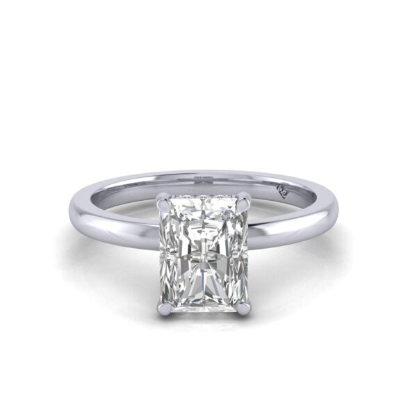 talia - engagement ring with platinum metal and radiant shape diamond