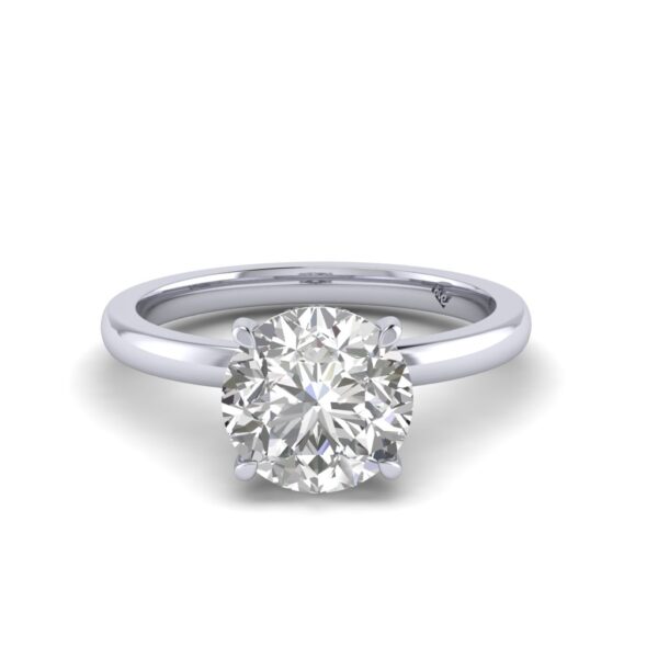 fiona - engagement ring with platinum metal and round shape diamond