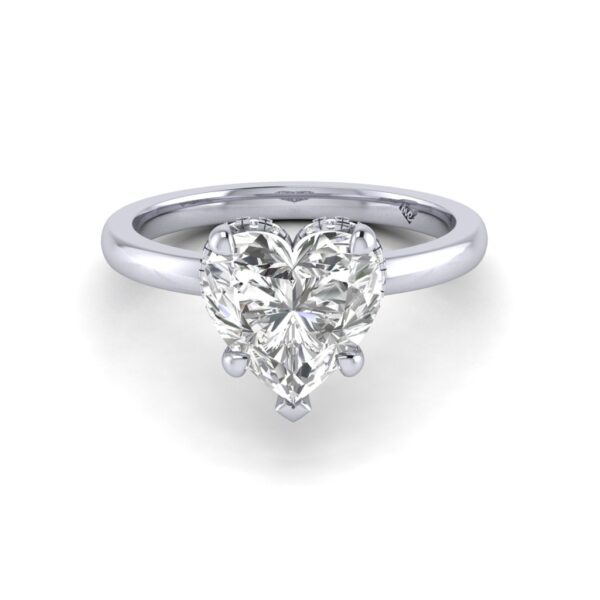 avery - engagement ring with platinum metal and heart shape diamond