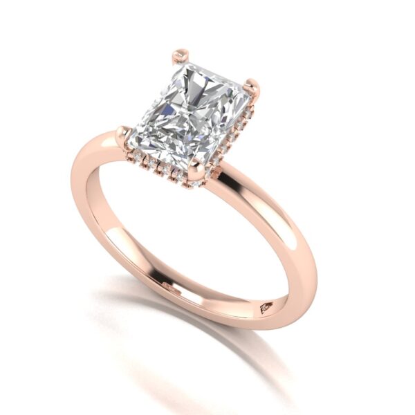 rhea - engagement ring with 14k rose gold metal and radiant shape diamond rhea - engagement ring with 14k rose gold metal and radiant shape diamond