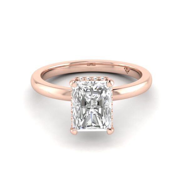 rhea - engagement ring with 14k rose gold metal and radiant shape diamond rhea - engagement ring with 14k rose gold metal and radiant shape diamond