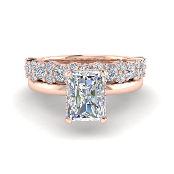 rhea - engagement ring with 14k rose gold metal and radiant shape diamond rhea - engagement ring with 14k rose gold metal and radiant shape diamond