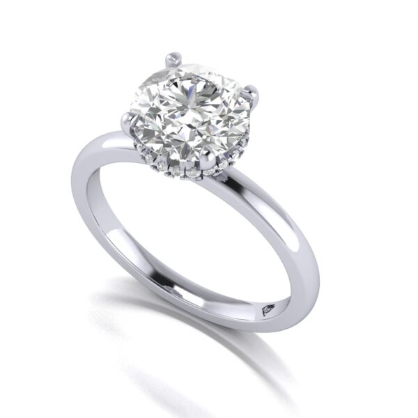 spensa - engagement ring with platinum metal and round shape diamond
