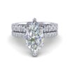 esme - engagement ring with platinum metal and marquise shape diamond