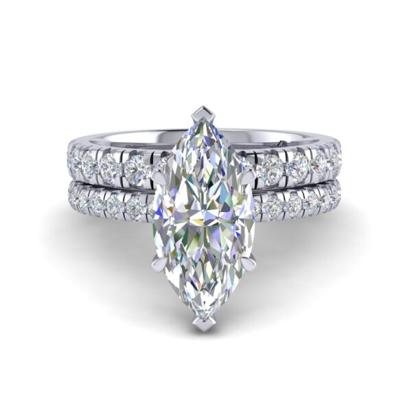 esme - engagement ring with platinum metal and marquise shape diamond