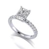 lacie - engagement ring with platinum metal and radiant shape diamond