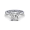 lacie - engagement ring with platinum metal and radiant shape diamond