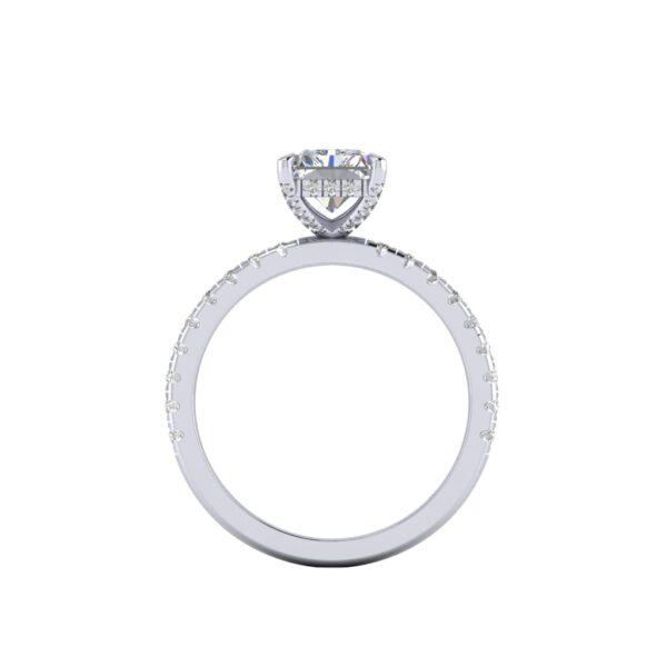 lacie - engagement ring with platinum metal and radiant shape diamond