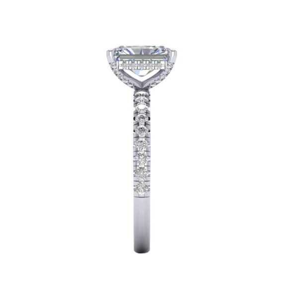 lacie - engagement ring with platinum metal and radiant shape diamond