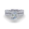 lacie - engagement ring with platinum metal and radiant shape diamond