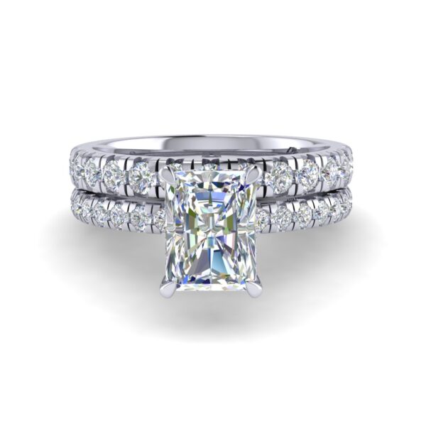 lacie - engagement ring with platinum metal and radiant shape diamond