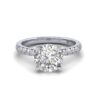 joyce - engagement ring with platinum metal and round shape diamond