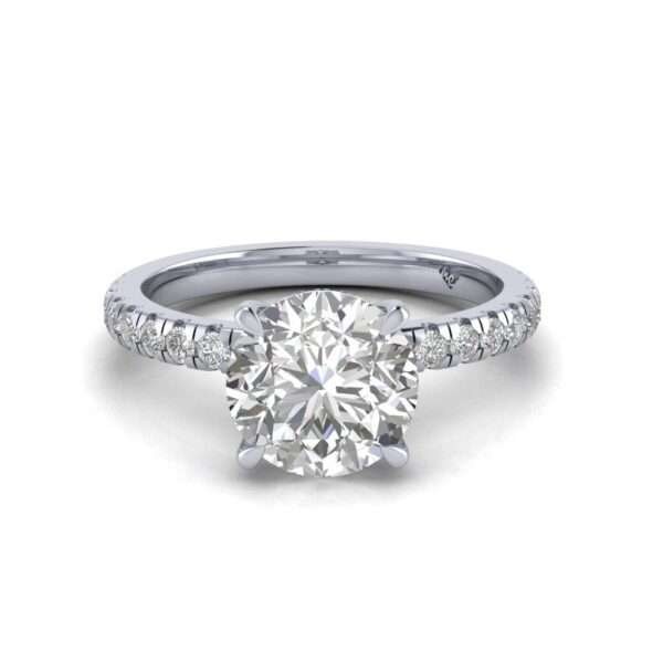 joyce - engagement ring with platinum metal and round shape diamond