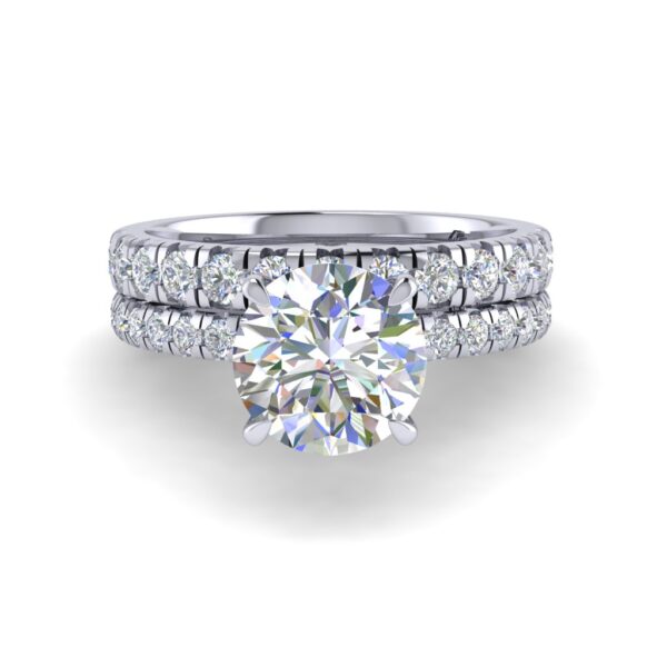 joyce - engagement ring with platinum metal and round shape diamond