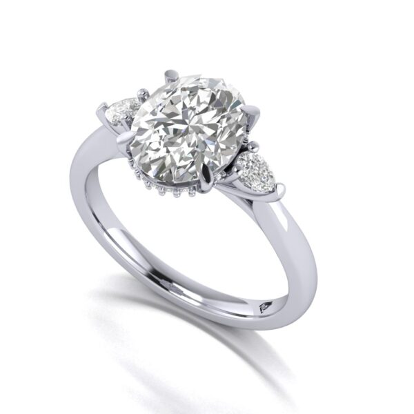 olivia - engagement ring with platinum metal and oval shape diamond
