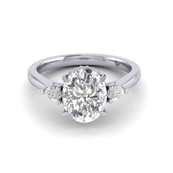 olivia - engagement ring with platinum metal and oval shape diamond