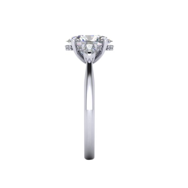 olivia - engagement ring with platinum metal and oval shape diamond