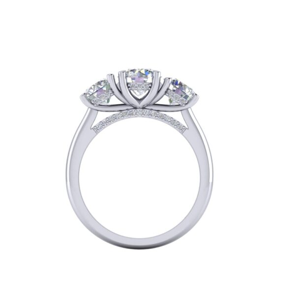 audrey - engagement ring with 14k white gold metal and round shape diamond