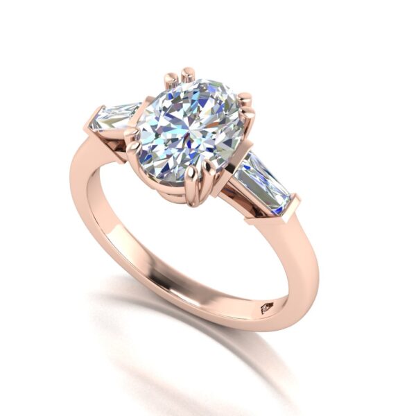 jaimi - engagement ring with 14k rose gold metal and oval shape diamond jaimi - engagement ring with 14k rose gold metal and oval shape diamond