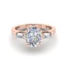 jaimi - engagement ring with 14k rose gold metal and oval shape diamond jaimi - engagement ring with 14k rose gold metal and oval shape diamond