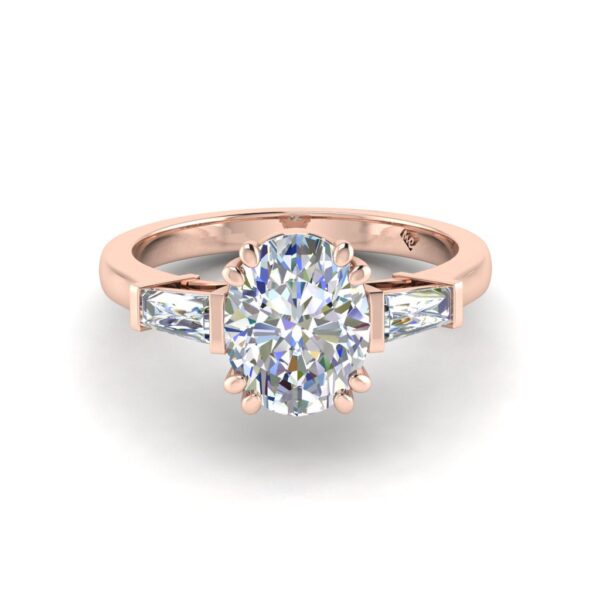 jaimi - engagement ring with 14k rose gold metal and oval shape diamond jaimi - engagement ring with 14k rose gold metal and oval shape diamond