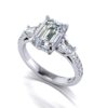 evie - engagement ring with platinum metal and emerald shape diamond