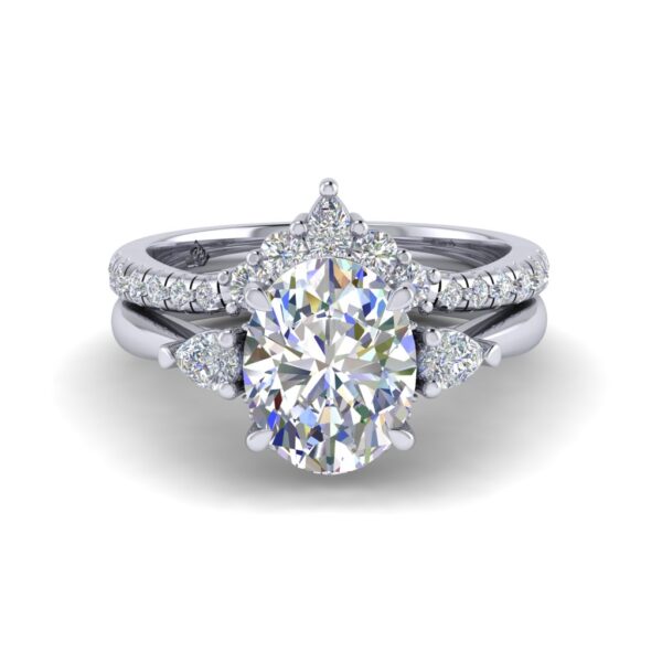 olivia - engagement ring with platinum metal and oval shape diamond