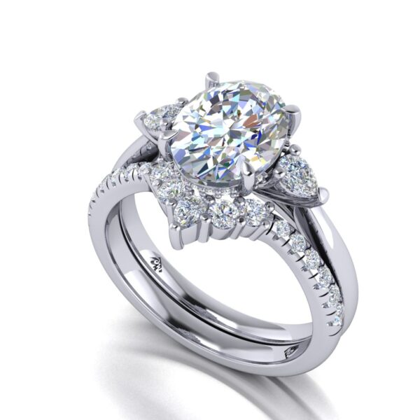 olivia - engagement ring with platinum metal and oval shape diamond
