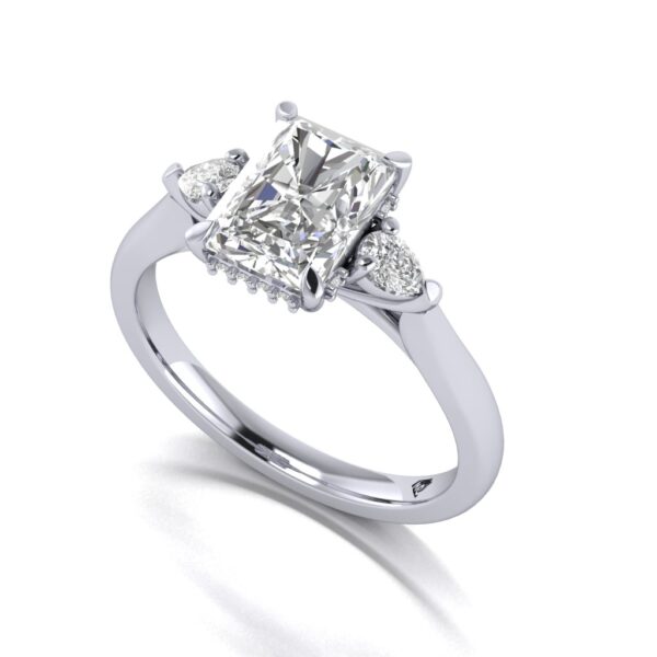 bree - engagement ring with platinum metal and radiant shape diamond