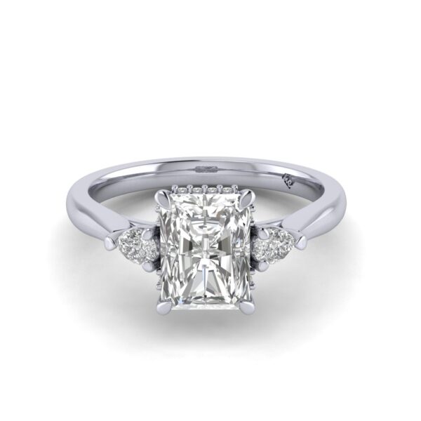 bree - engagement ring with platinum metal and radiant shape diamond